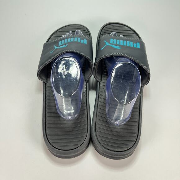 Puma Cool Cat 2.0 Charcoal Gray Lightweight Slip On Slide Sandals Men’s Size 12 - Picture 6 of 10